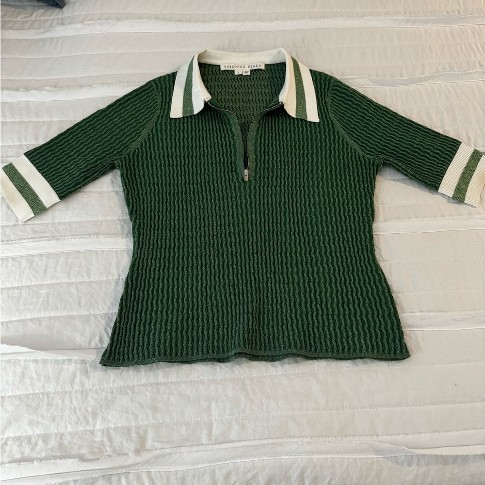 Ready for spring! Quarter zip lightweight sweater from Veronica Beard.